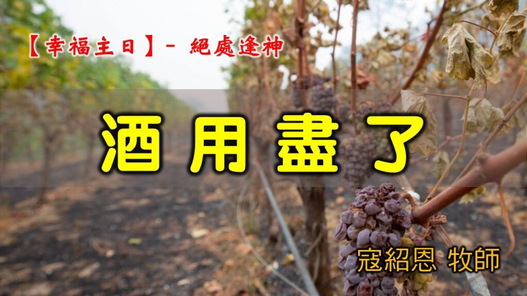 Read more about the article 20210425高雄基督之家主日崇拜-幸福主日-絕處逢神-酒用盡了